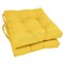16-inch Solid Twill Square Tufted Chair Cushions (Set of 2) - Sunset